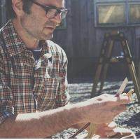 Image of Chris Davenport making a paper mould